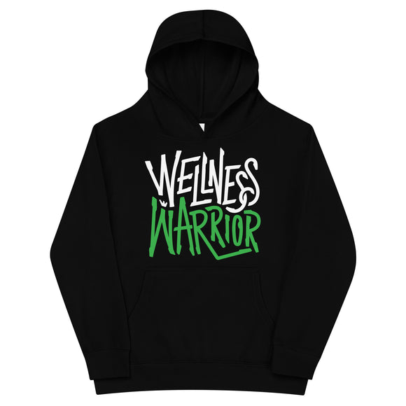 Wellness Warrior White/Green Kids fleece hoodie